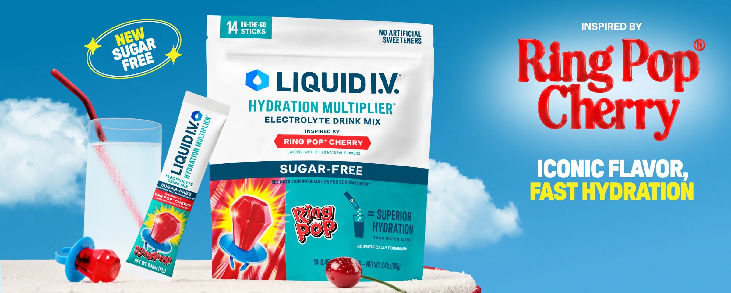 Ring Pop® Cherry Hydration Multiplier® Sugar-Free - Active Fuel